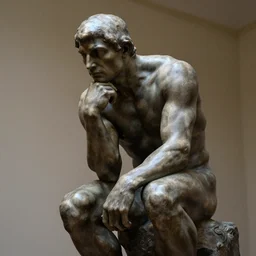 the thinker by rodin as a real person, nikon photography