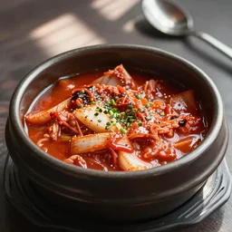 mouthwatering kimchi jjigae, food photography