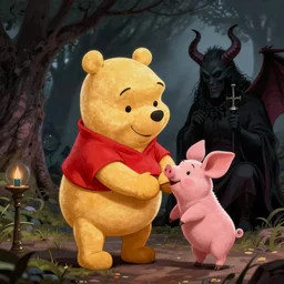 winnie the pooh sacrificing piglet to satan