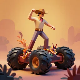 a cowboy turning into blooms by slim aarons, by zhang kechun, by lynda benglis. tropical sea slugs, brutalist angular sharp tractor tires. complementary colors. warm soft volumetric dramatic light. national geographic. 8 k, rendered in octane, smooth gradients. sculpture by antonio canova. low - poly color blocking.