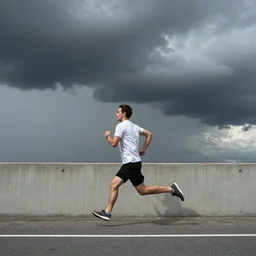 «man running from the storm» by Trent Parke, clean, detailed, Magnum photos