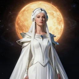 portrait of the powerful empress of the solar system in the style of tom bagshaw and in the style of edmund blair leighton. glowing, ornate and intricate linework, sharp focus, depth of field, stunning, dynamic lighting, ultrafine and hyperdetailed.