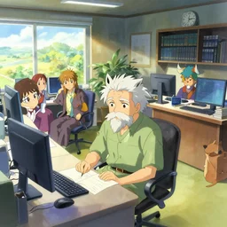 interior of an office belonging to a senior member of the kitsune adventurer's guild | | colorful, anime, a fantasy digital painting by makoto shinkai, greg rutkowski, and james gurney, trending on artstation, highly detailed,