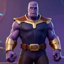 a screenshot of shaquille o'nealin as thanos in fortnite, 3 d, unreal engine, 4 k uhd, rtx, dlss,