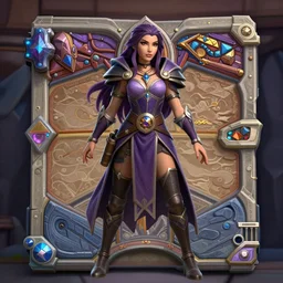 Full body Hearthstone official professional art, with realistic beautiful face & eyes. A sorceress finding a treasure. Insanely coherent and well drawned physical body parts (face, arms, legs, hair, eyes, hands, 5 fingers). Full body, sharp focus, 8k high definition, insanely detailed, intricate, elegant, smooth, sharp focus, ArtStation