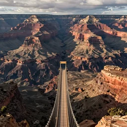 a rope bridge over the grand canyon
