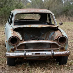 broken down rusty old car