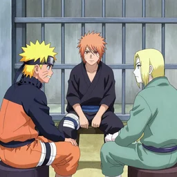 naruto uzumaki meeting bald ichigo kurosaki in prison cell anime