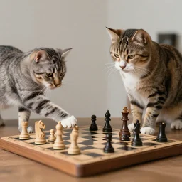 cats playing chess