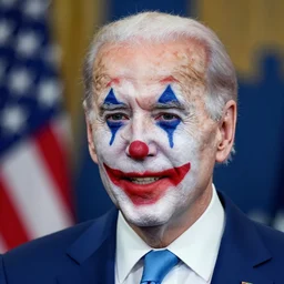 Joe Biden with clown makeup