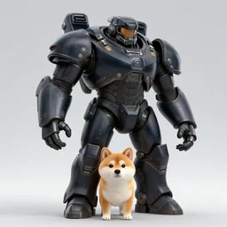 movie : the expanse martian goliath black power armor, anthropomorphic shiba inu, realistic scifi, portrait art by donato giancola and greg rutkowski, realistic face, digital art, artstation, fandomt symmetry