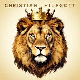a picture of a lion with a crown on its head, an album cover by christian hilfgott brand, deviantart, excessivism, artwork, official art, logo