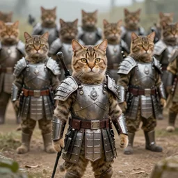 An army of cat soldiers with armours
