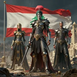 the personification of the country lebanon by artgerm and wlop and scott fischer and seb mckinnon, digital art, highly detailed, wide shot, intricate, fantasy, mystical, sharp focus, Trending on Artstation HQ, deviantart, unreal engine 5, 4K UHD image