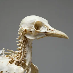 bird ( head ) made of bird bone structures, bone structure photograph by naturalist museum