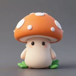 cute claymation figure of a maplestory orange mushroom, product shot studio lighting