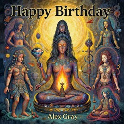 DMT entities wishing you a happy birthday by Alex gray