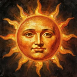 sun has a old human face, by caspar david friedrich