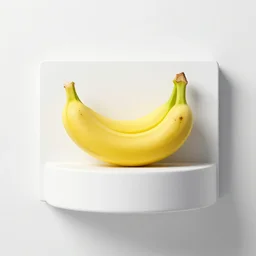 banana at the wall in a white cube