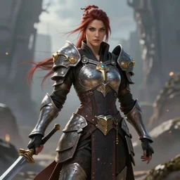 female fantasy warrior in the style of Artgerm H- 768 n- 9