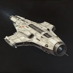 pengzhen zhang, concept art spaceship exterior drifting through space, trending on artstation, muted, colors, matte print, detailed, intricate, interstellar, sparth, syd mead, dieter rams, dark tint