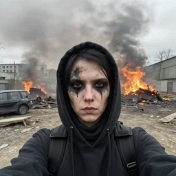 a selfie taken during the apocalypse