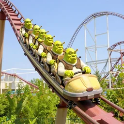 shrek on a roller coaster