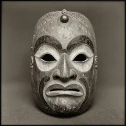 vintage photo of Tsimshian shaman mask by edward s curtis