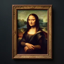 a very bad fake mona lisa painting hanging in the Louvre
