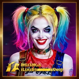 symmetry!! stunning portrait of harley quinn!! by victo ngai, kilian eng vibrant colors, dynamic lighting, digital art, winning award masterpiece, fantastically beautiful, illustration, aestheticly inspired by beksinski and dan mumford, trending on artstation, art by greg rutkowski, 8 k