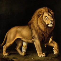 a still scene from king lion in the style of leonardo da vinci