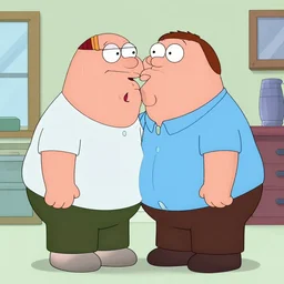 Peter Griffin kissing Peter Griffin