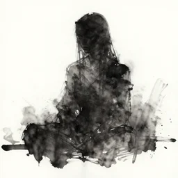 a solemn simulacrum, trending on artstation, abstract ink drawing