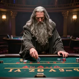 film still of gandalf gambling in a casino in new comedy movie, 8 k