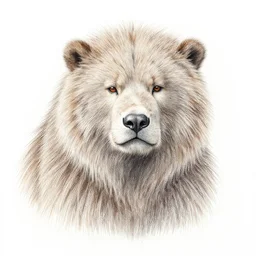 a color pencil drawing of a hairy utter, white background