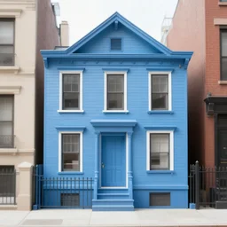 a little blue house in Manhattan