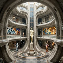 inside epic futuristic structure by raymond swanland, alphonse mucha and zdzisław beksinski, highly detailed
