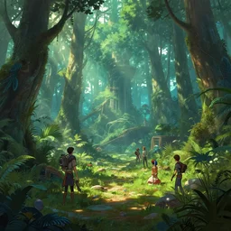 photo environement post futurist forest : 4, 4 k rtx hdr volume light concept studio matte painting environement digital illustration style art that looks like it is from borderlands and by feng zhu and loish and laurie greasley, victo ngai, andreas rocha, john harris by jesper ejsing, by rhads, makoto shinkai and lois van baarle