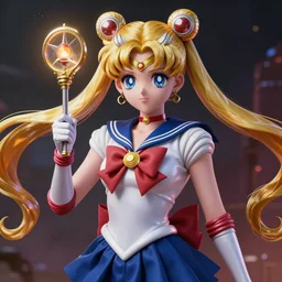 super sailor moon vs absolute evil extreme details volumetric lighting epic dramatic realistic unreal engine render