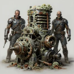 airbrushed awful moldy & fungal veined machinery by jack kirby, wayne d barlowe, philippe druillet, fine art masterpiece baked at 3 0 0 f, matte painting, cold lighting, aged with sunlight, award winning horror, photorealistic render, cinematic