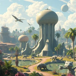 zoo tycoon 2, trending on tumblr, retrofuturism, future tech, futuristic, sci - fi