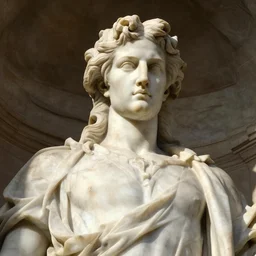 gigantic marble statue of lucifer, portrait lighting