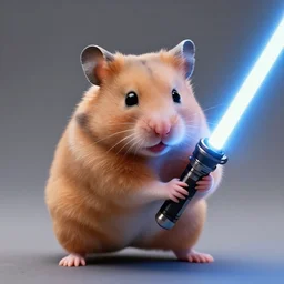 movie still, star wars, hamster wielding a lightsaber, cinematic, sharp focus, cinematic lighting, 8 k