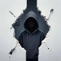 pixel sorting hooded figure peering through rift in holescape!! pixel sorting!! pixel sort