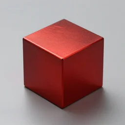 a red metallic cube
