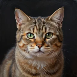 a cosmic cat with horns, realistic painting, high definition, digital art, matte painting, very detailed, realistic
