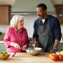 Samuel L Jackson and Mary Berry cooking together