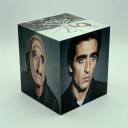 cube man, film still from the movie directed by denis villeneuve and david cronenberg with art direction by salvador dali and zdzisław beksinski, wide lens