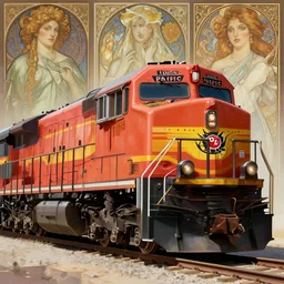 union pacific 8 4 4, highly detailed, digital painting, artstation, concept art, wallpaper, smooth, sharp focus, illustration, art by giger and artgerm and greg rutkowski and alphonse mucha