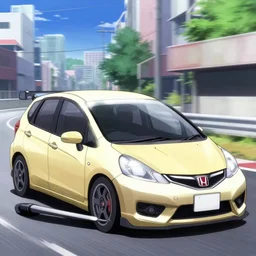 honda jazz in initial d, anime still frame